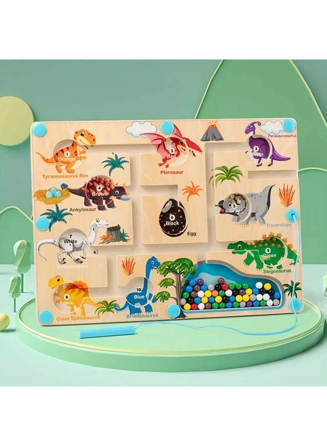 Traffic Magnetic Ball Maze Dinosaur Toy With Magnetic Wand Develops Motor Skills - Image 5